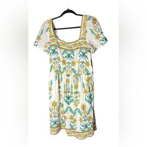 Draper James RSVP Floral Linen-Blend Puff Sleeve Dress – Large